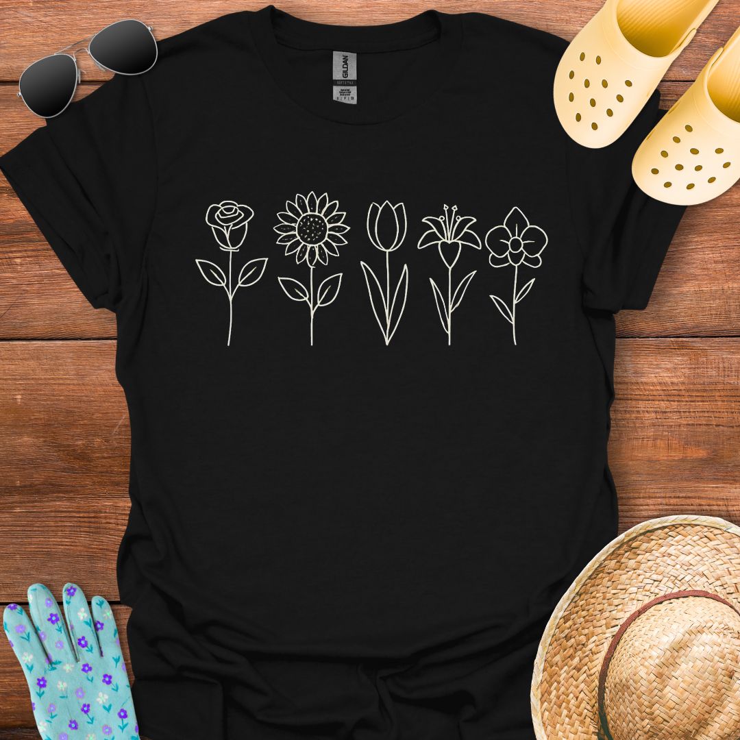 Flower Lineart T - Shirt