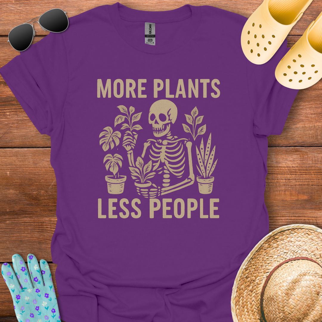More Plants Less People Skeleton T - Shirt