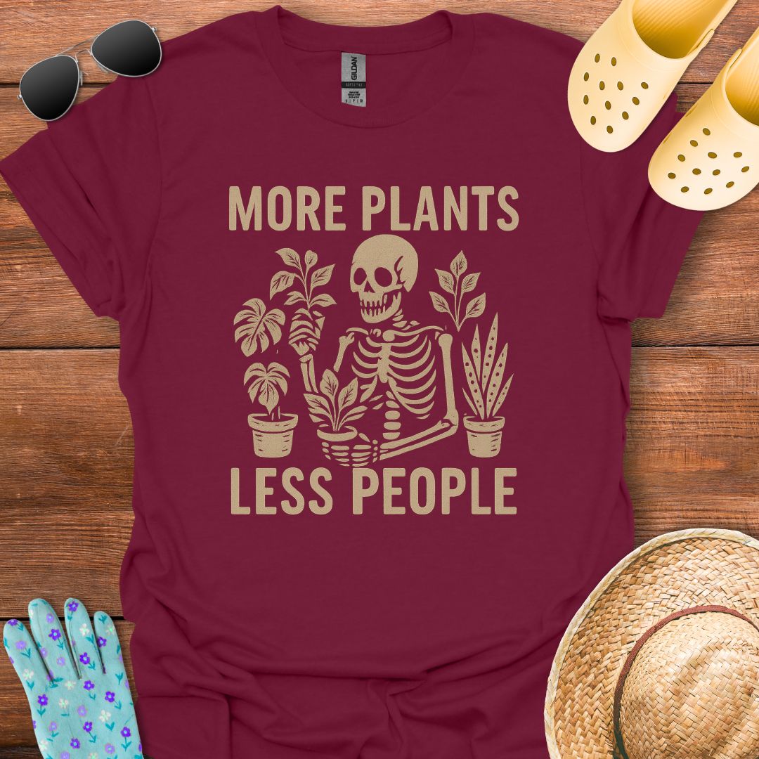 More Plants Less People Skeleton T - Shirt