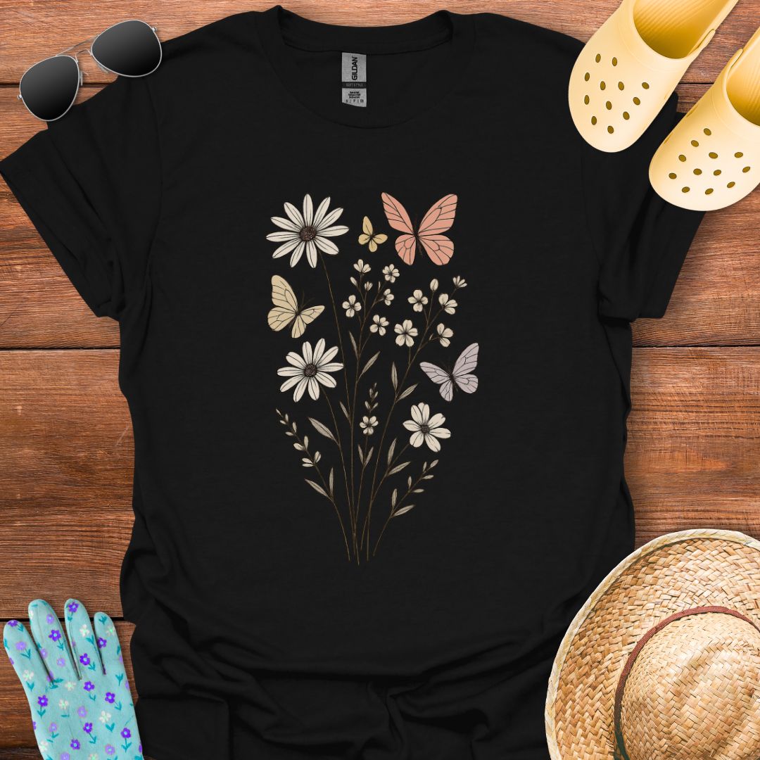 Butterfly Meadow Bouquet T - Shirt