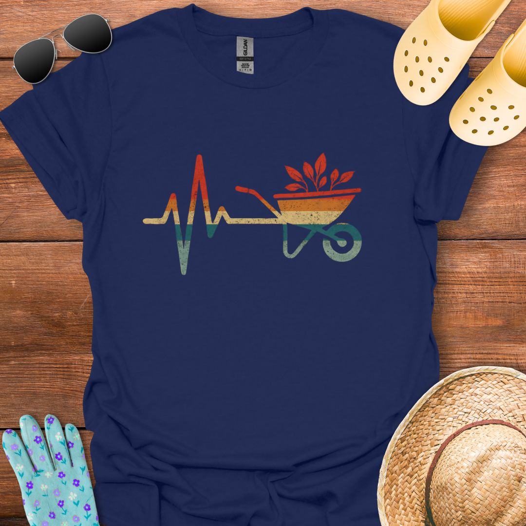 Retro Gardening Heartbeat T - Shirt