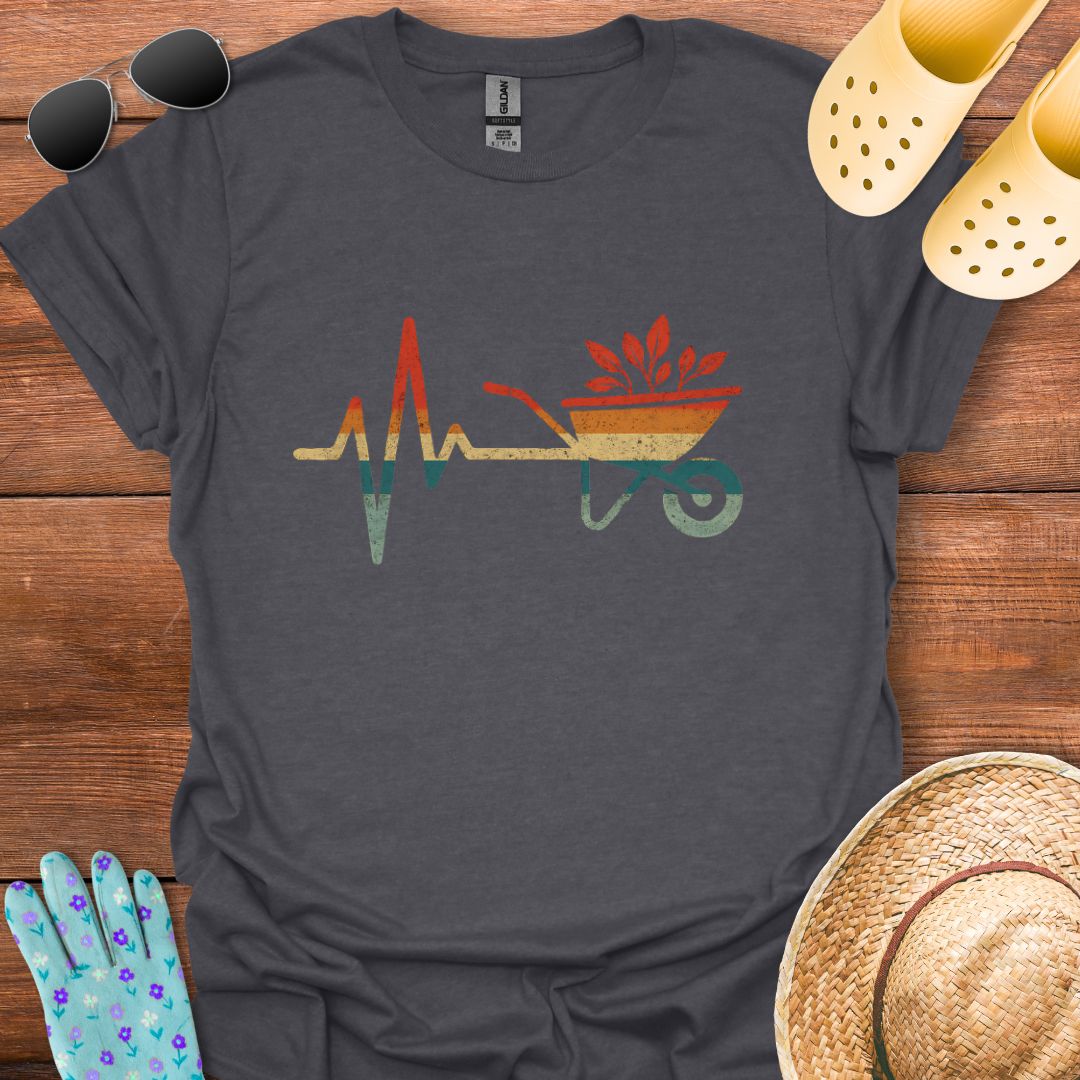 Retro Gardening Heartbeat T - Shirt