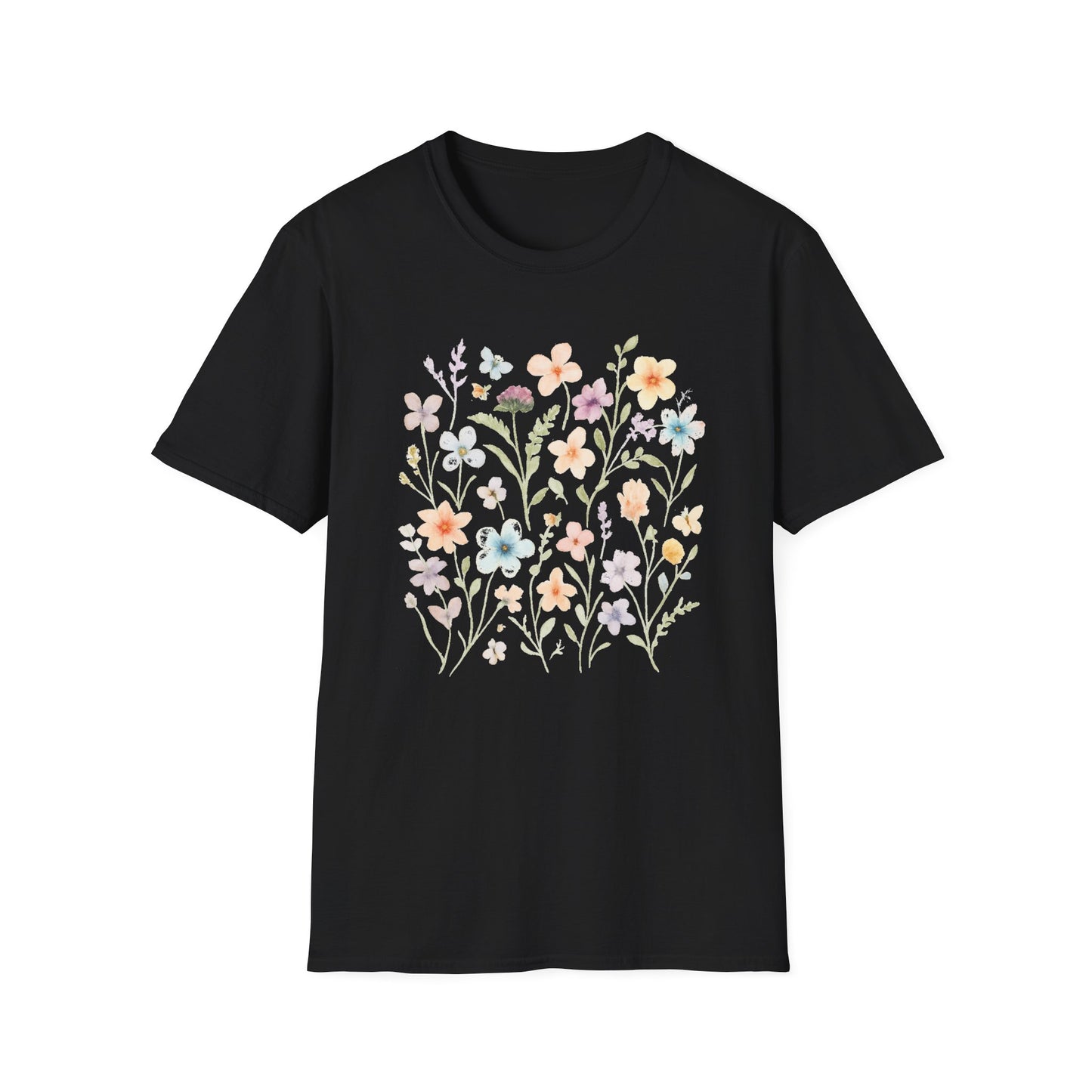 Pastel Floral Illustration T-Shirt