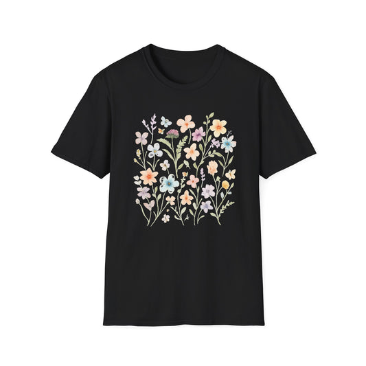 Pastel Floral Illustration T-Shirt