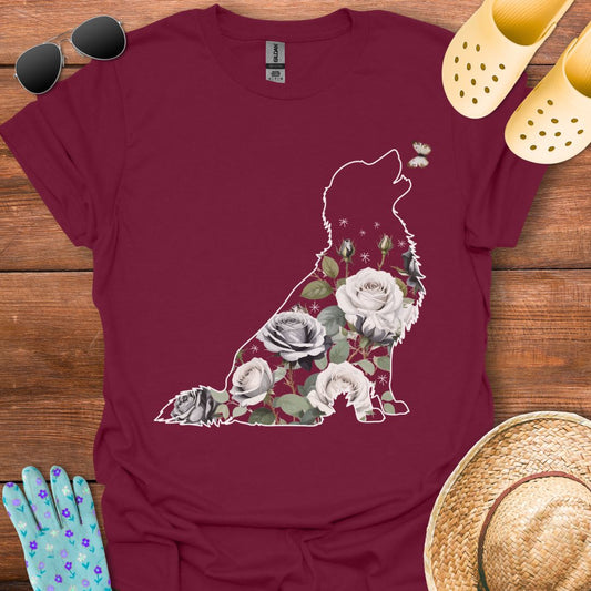 Floral Golden Retriever T - Shirt