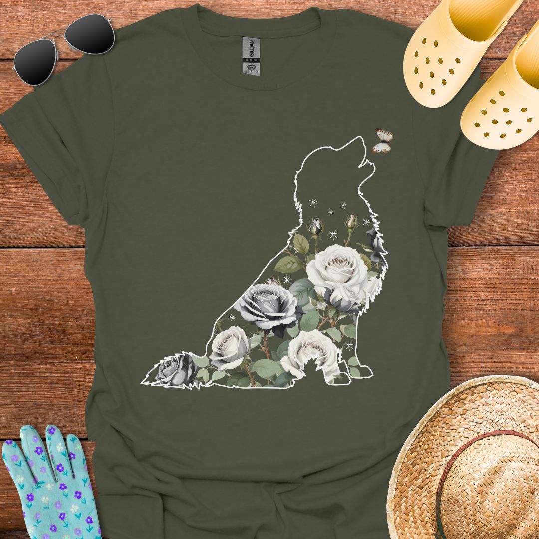 Floral Golden Retriever T - Shirt