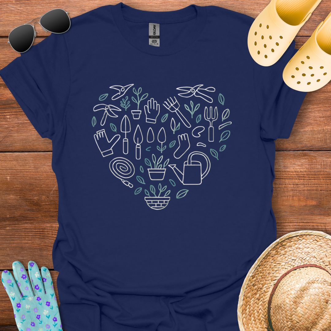 Gardening Love Heart T - Shirt