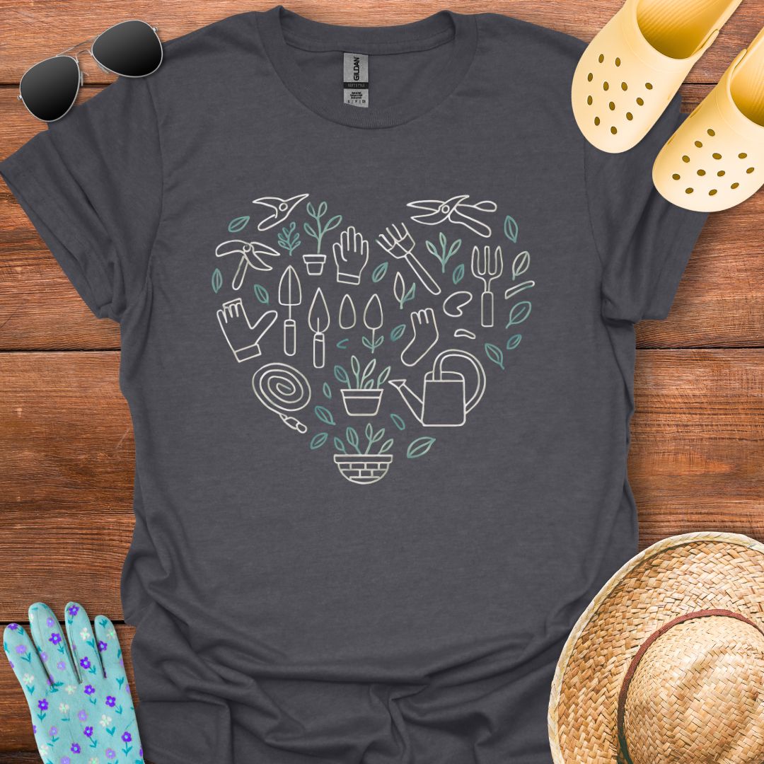 Gardening Love Heart T - Shirt