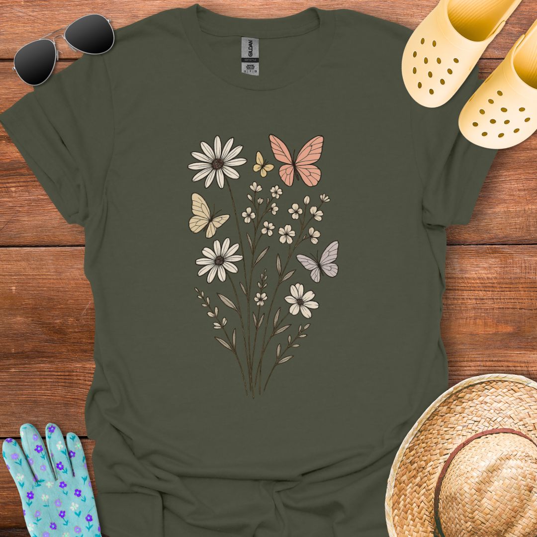 Butterfly Meadow Bouquet T - Shirt