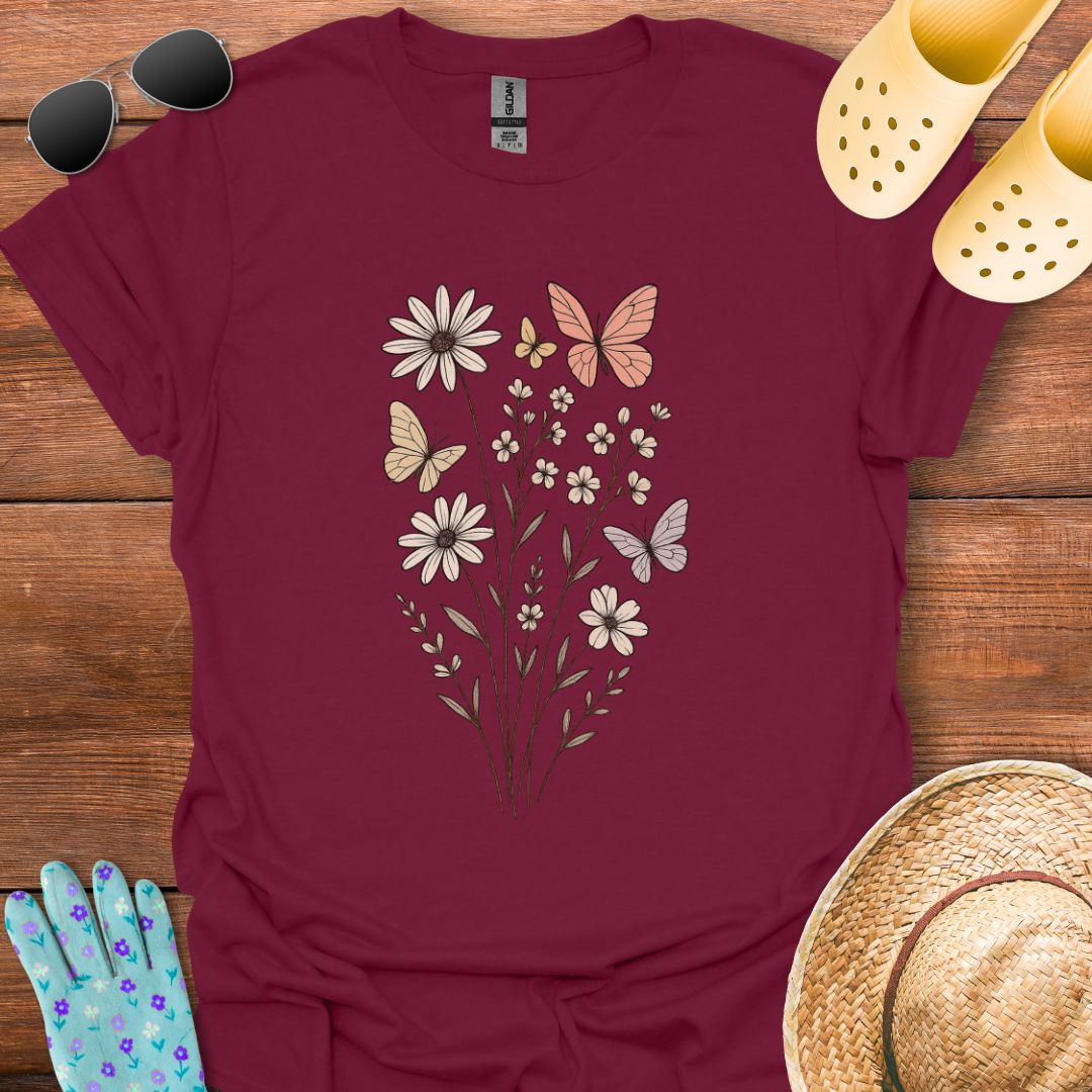 Butterfly Meadow Bouquet T - Shirt