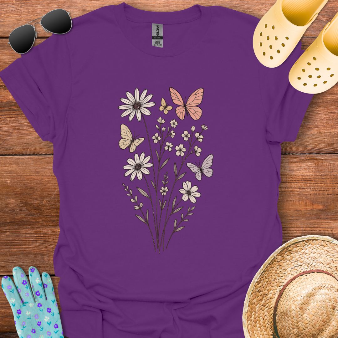 Butterfly Meadow Bouquet T - Shirt