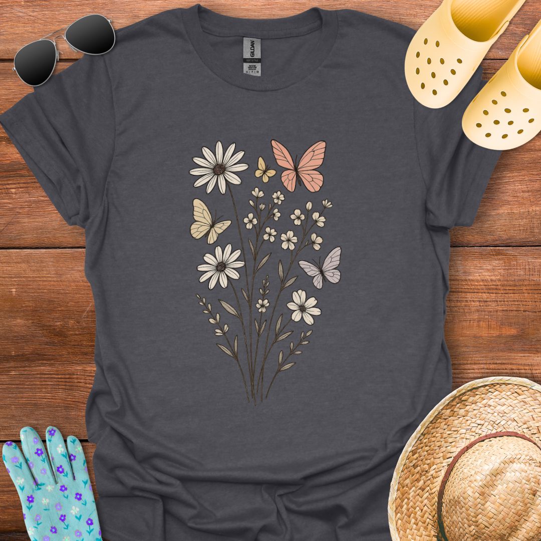 Butterfly Meadow Bouquet T - Shirt