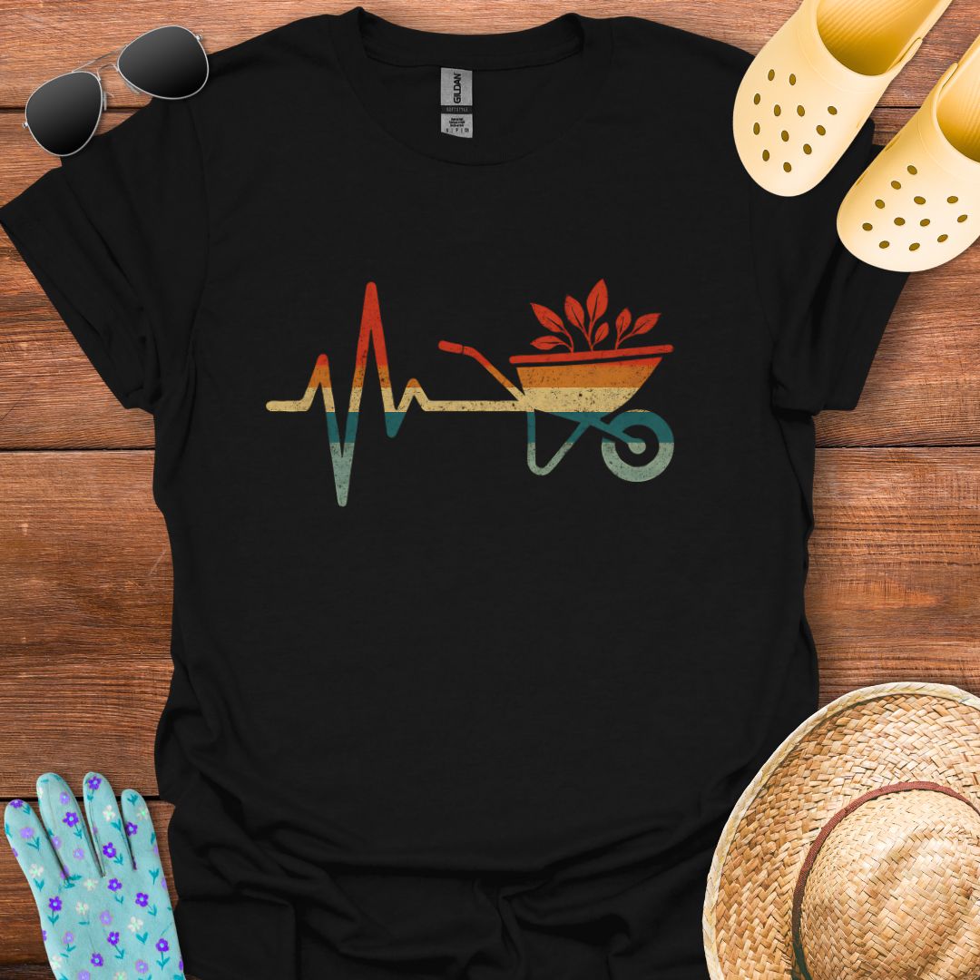 Retro Gardening Heartbeat T - Shirt