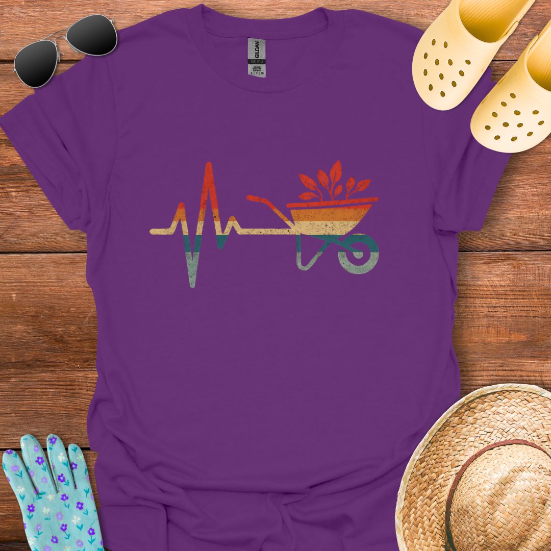 Retro Gardening Heartbeat T - Shirt