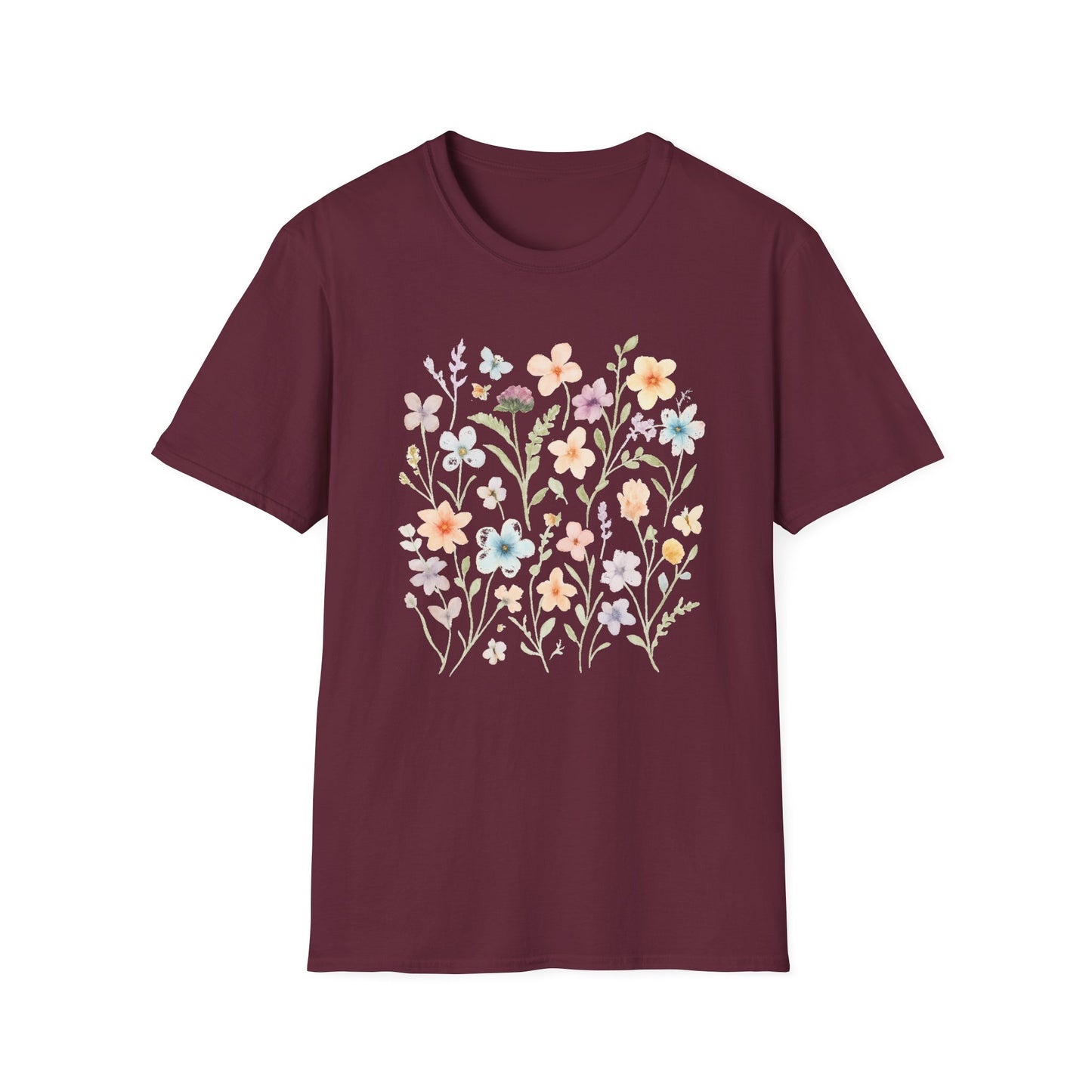 Pastel Floral Illustration T-Shirt