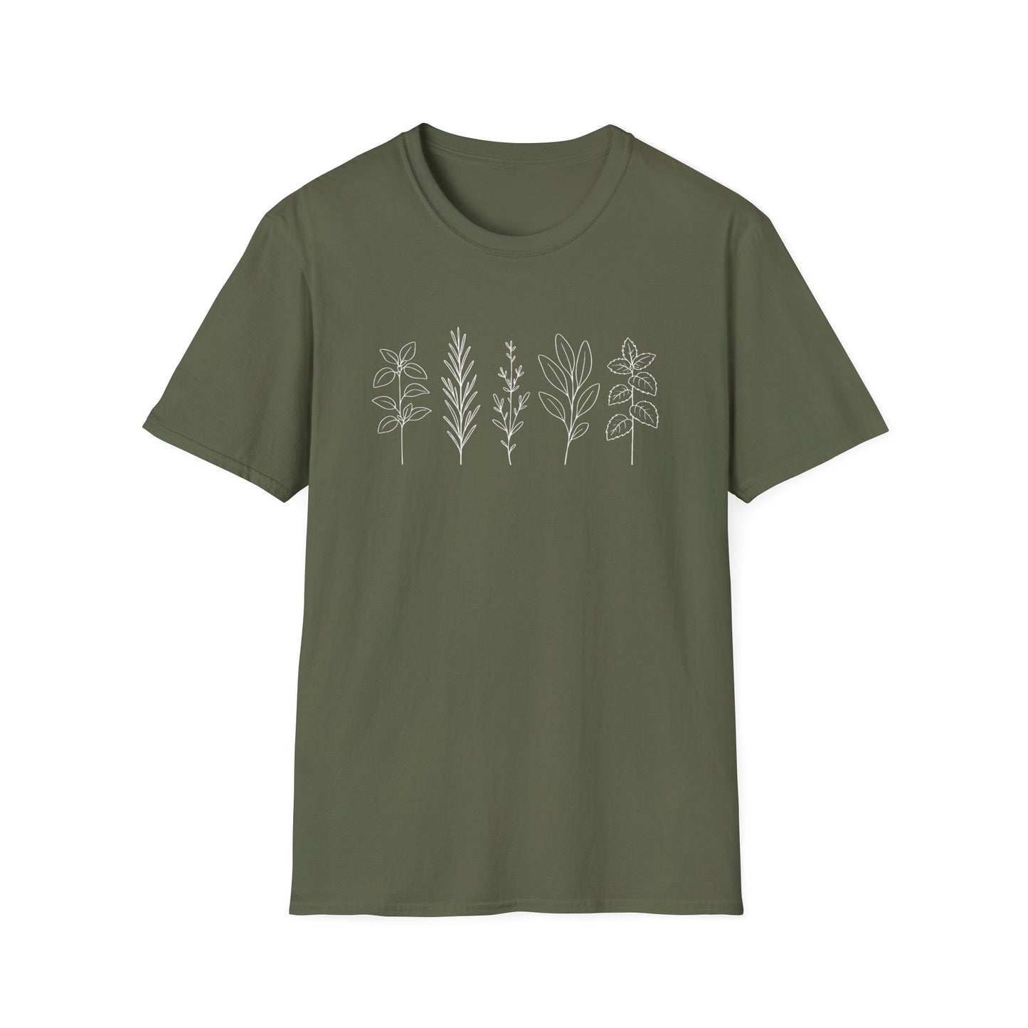 Minimalist Herb Drawing T-Shirt