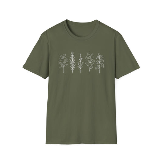 Minimalist Herb Drawing T-Shirt