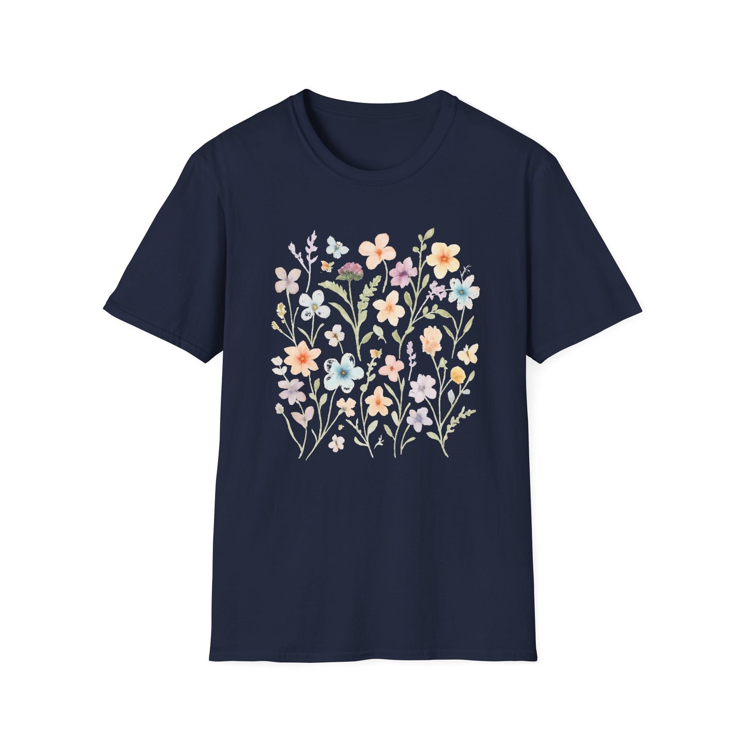 Pastel Floral Illustration T-Shirt